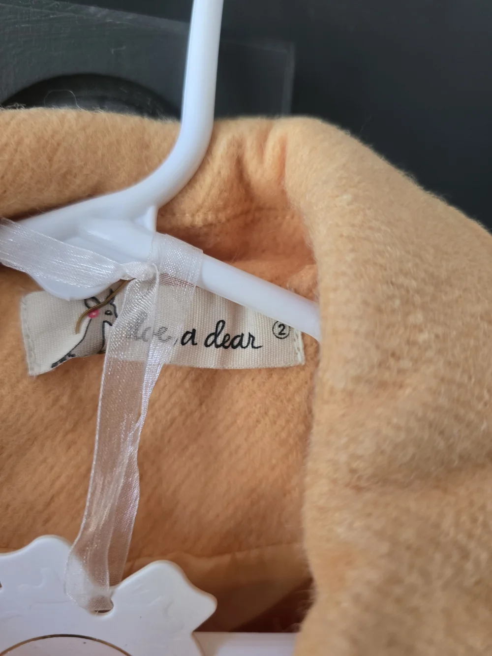 Girls' Peach Wool Blend Coat